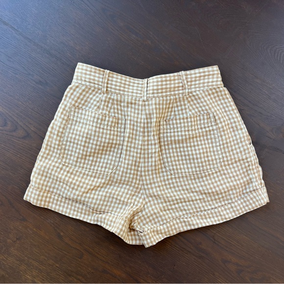 MADEWELL gingham linen shorts size 4 - Picture 4 of 6